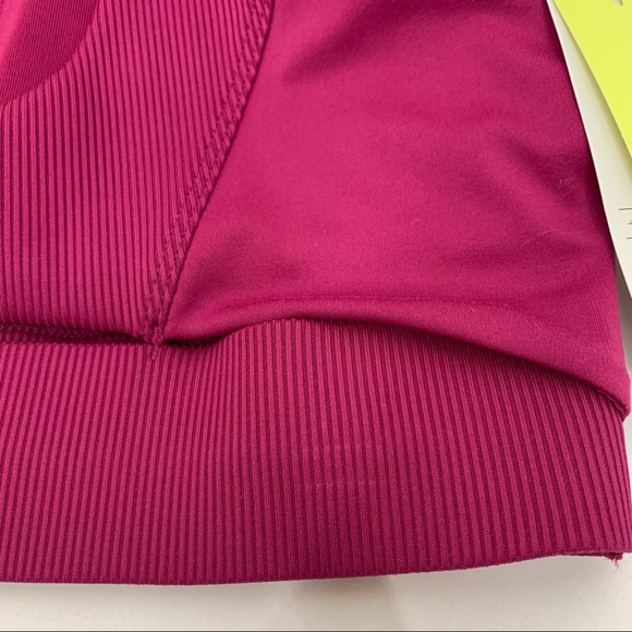 All In Motion Cranberry Sports Bra Medium Support Ribbed Moisture Wicking Nwt - Picture 6 of 13